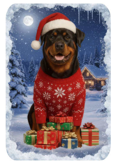 Vánoční tričko s Rotvajlerem1